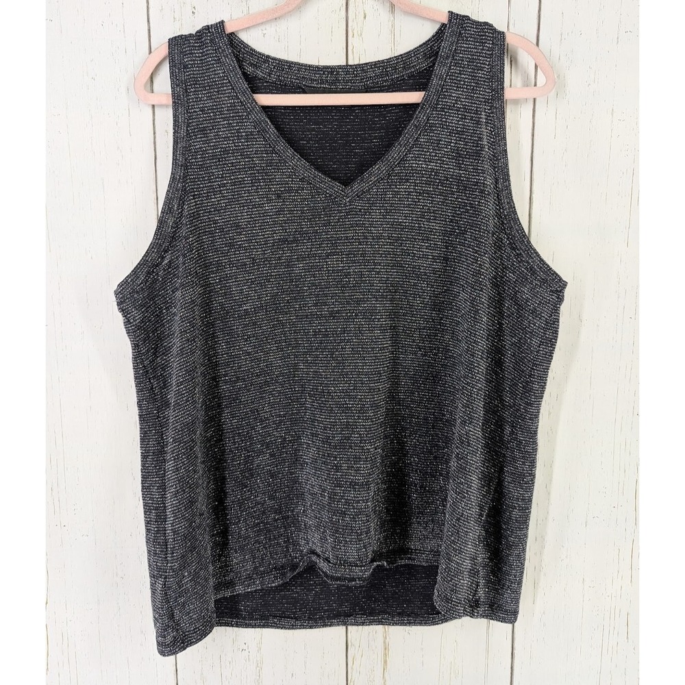Simply Vera‎ Wang Plus Size XXL Womens Black Silver Sleeveless Tank Top